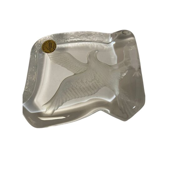 Cristal DArques France Lead Crystal Eagle Bird Paper Holder 4 1/3 x 3 1/2" - Picture 3 of 4